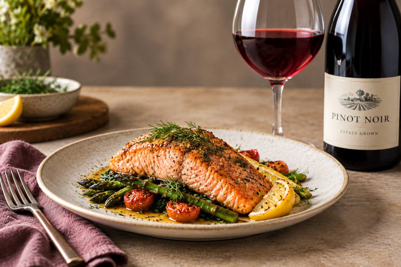 Pinot Noir and Salmon