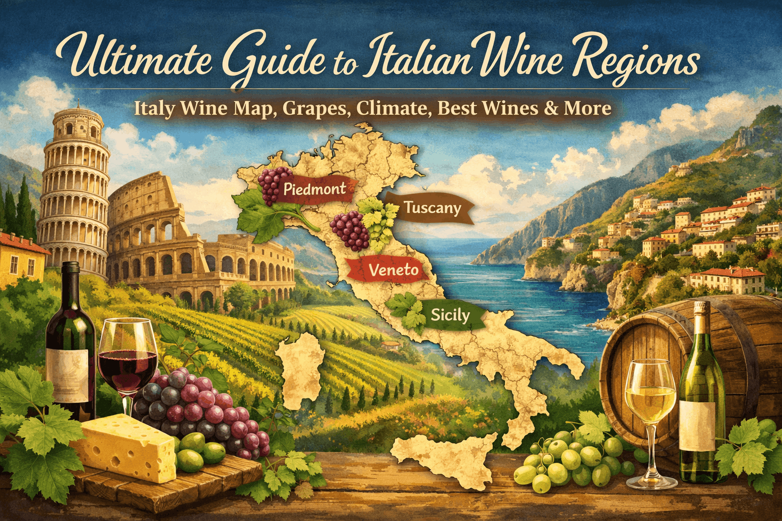 Ultimate Guide to Italian Wine Regions — Italy Wine Map, Grapes, Climate, Best Wines & More