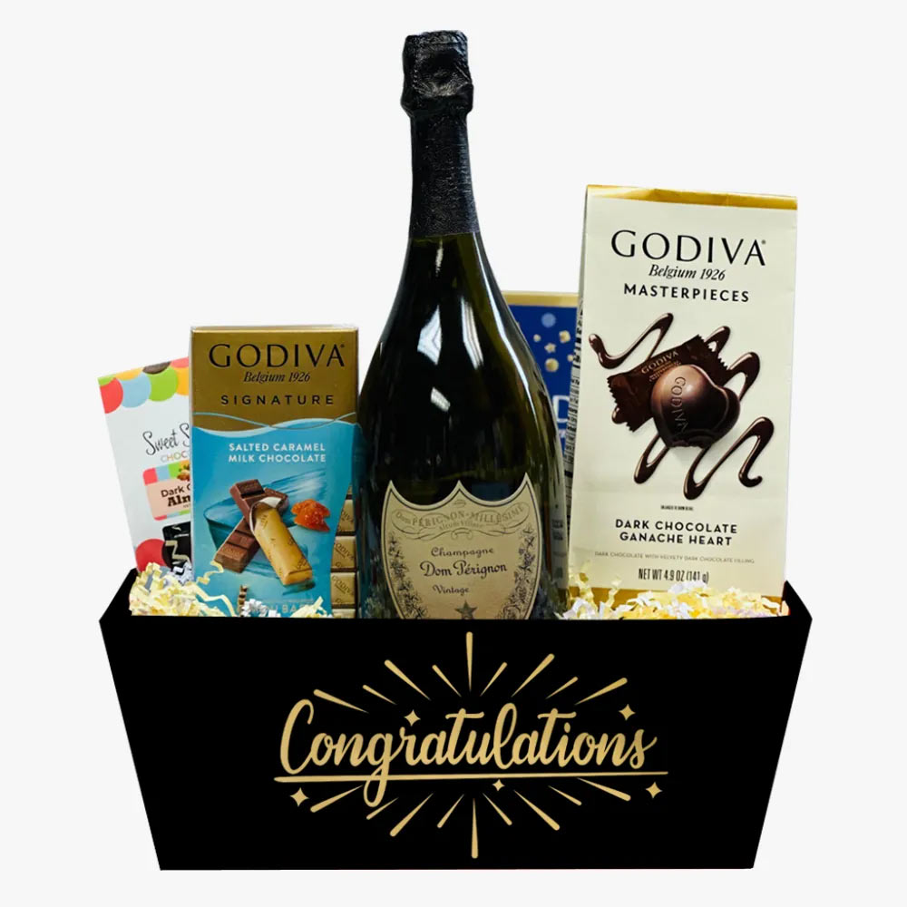 Dom Perignon Champagne Congratulations Gift Basket