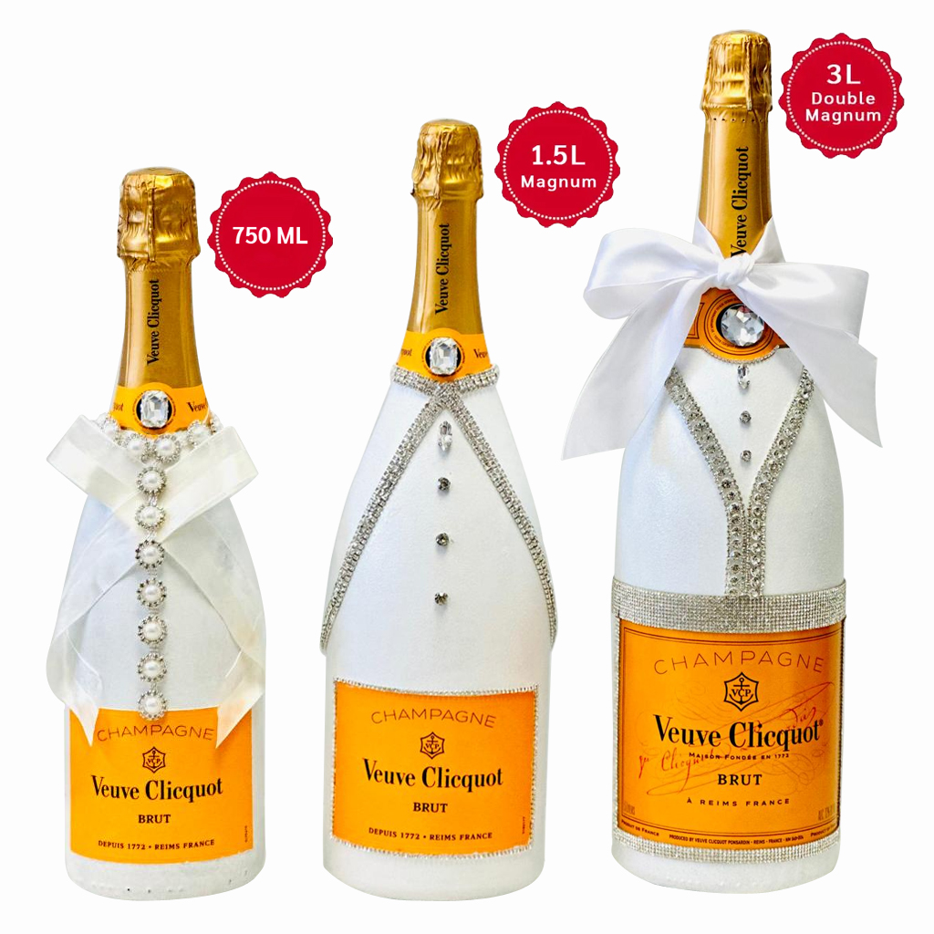 3-Bottle Veuve Clicquot Champagne Wedding Set