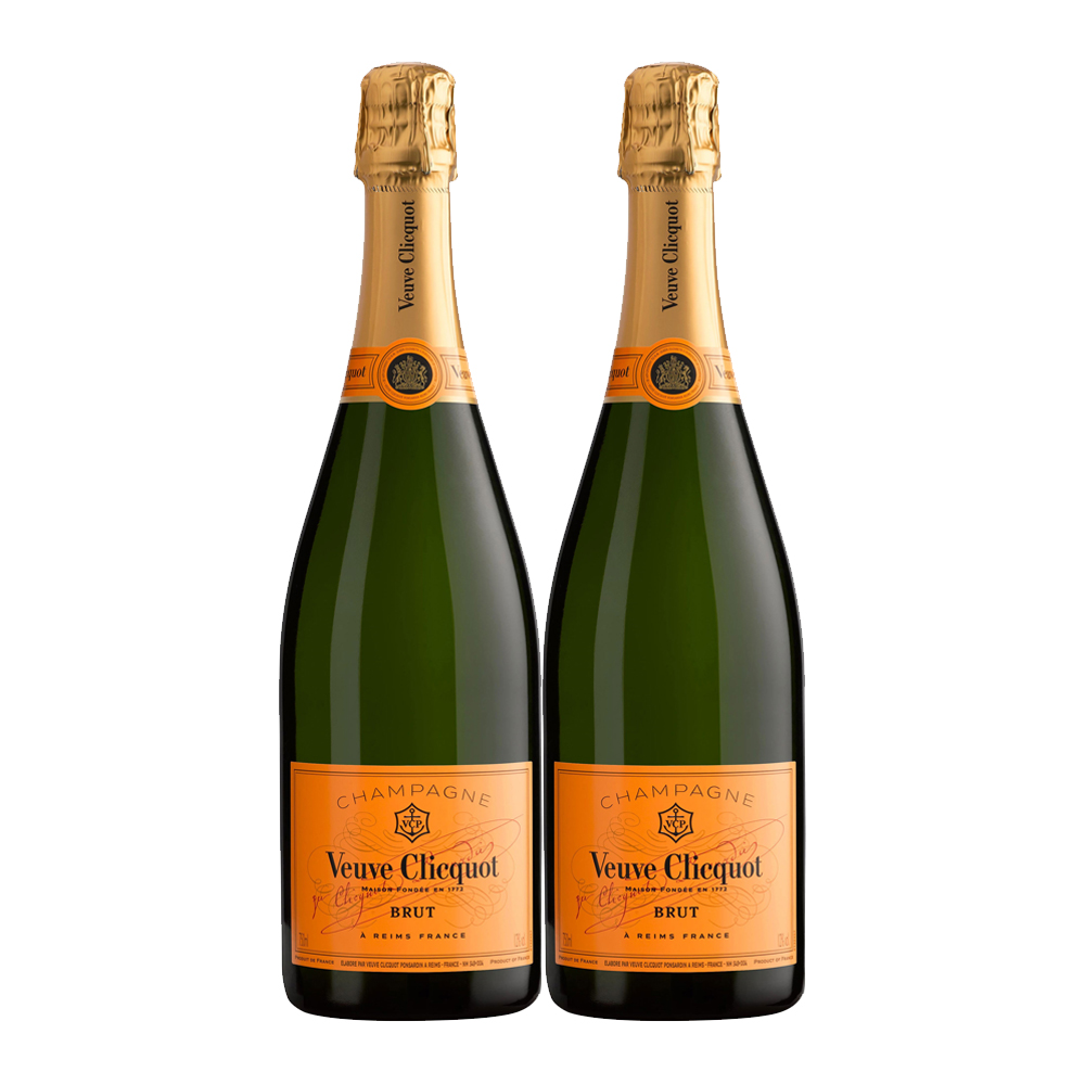 ハナVeuve Clicquot Brut 750ml 2本セット Veuve Clicquot Brut Yellow Label Champagne Pack of 2