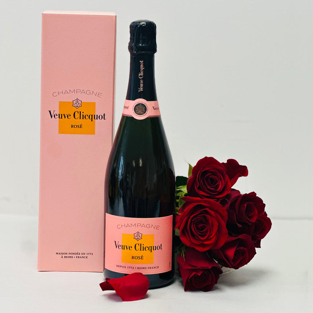 Veuve Clicquot Rosé Champagne & Flowers Gift