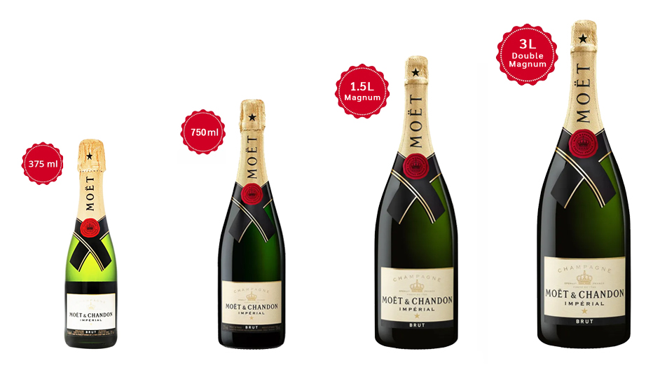 moet bottle price by size
